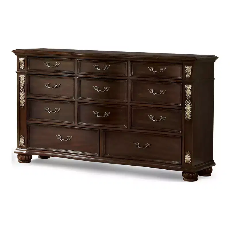11 Drawer Dresser Brown Cherry -