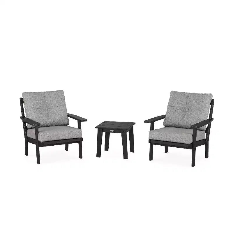 POLYWOOD 3pc Prairie Deep Seating Outdoor Patio Conversation Set