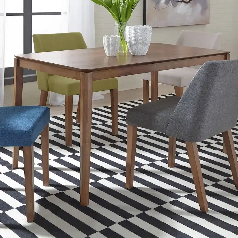 Satin Walnut Rectangular Leg Table