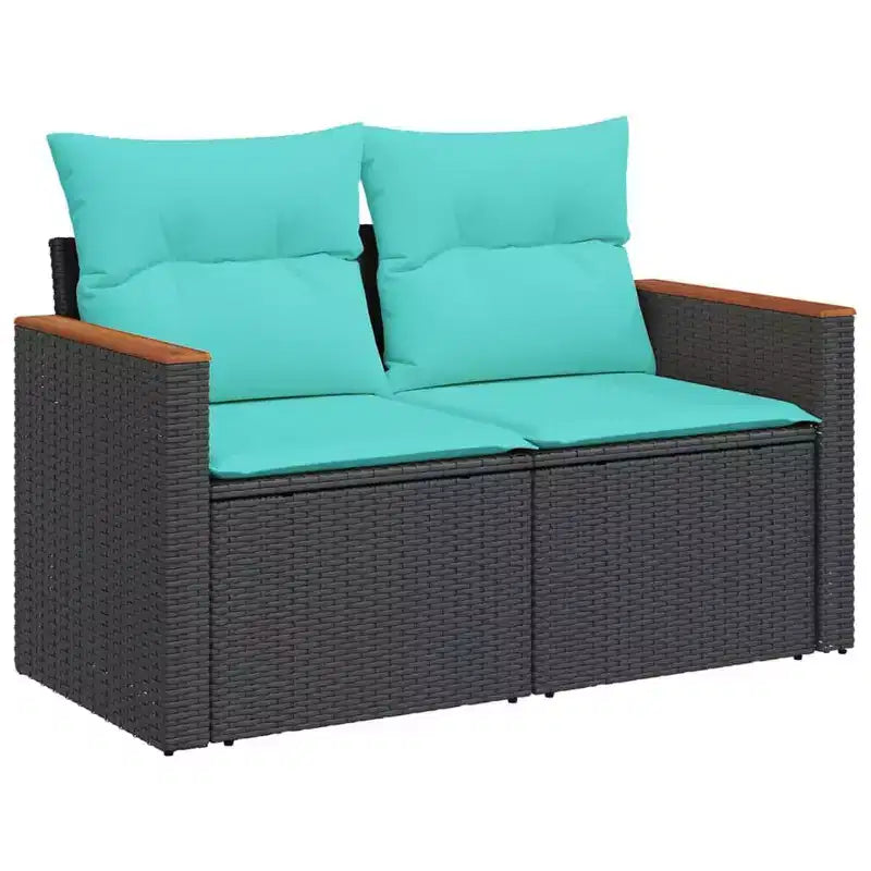 vidaXL Garden Sofa Set with Cushions Poly Rattan