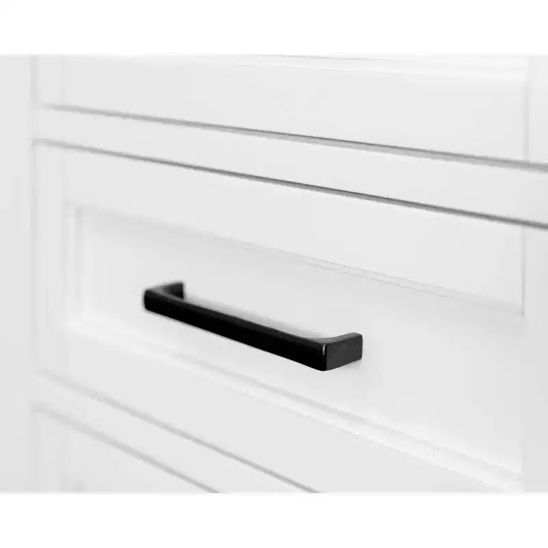 Modern Wood Credenza Desk with Hutch Fully Assembled White - Abby Collection - Martin Furniture