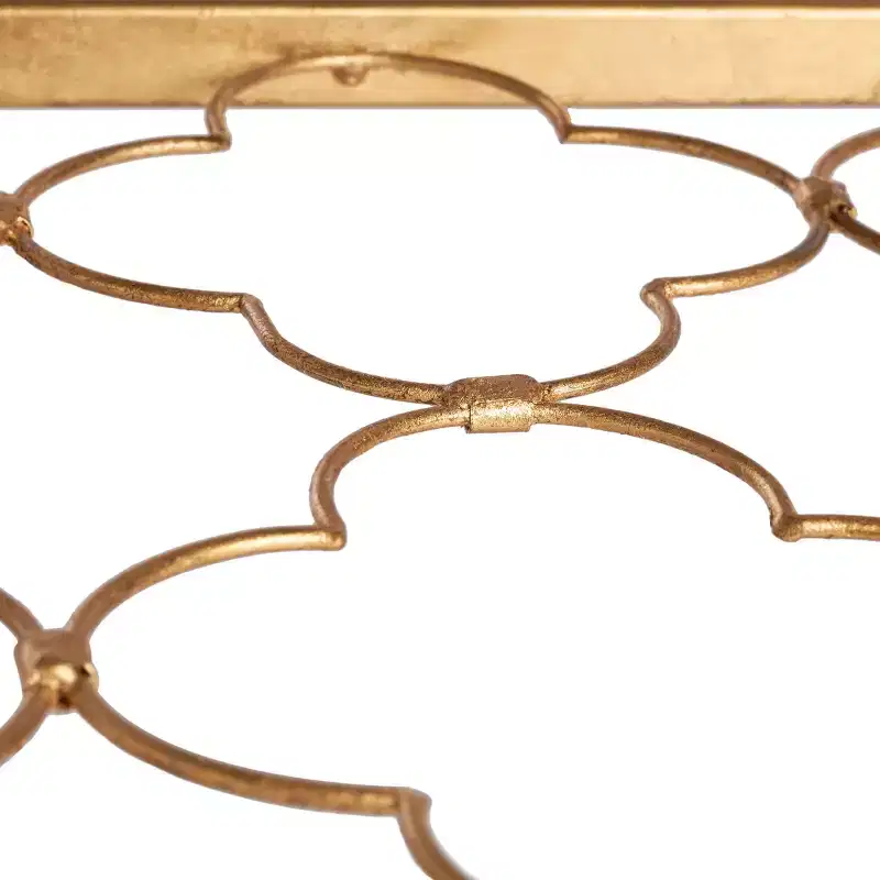 Hanzel Gold Leaf Glass Side Table - AMH8312 - Safavieh Couture