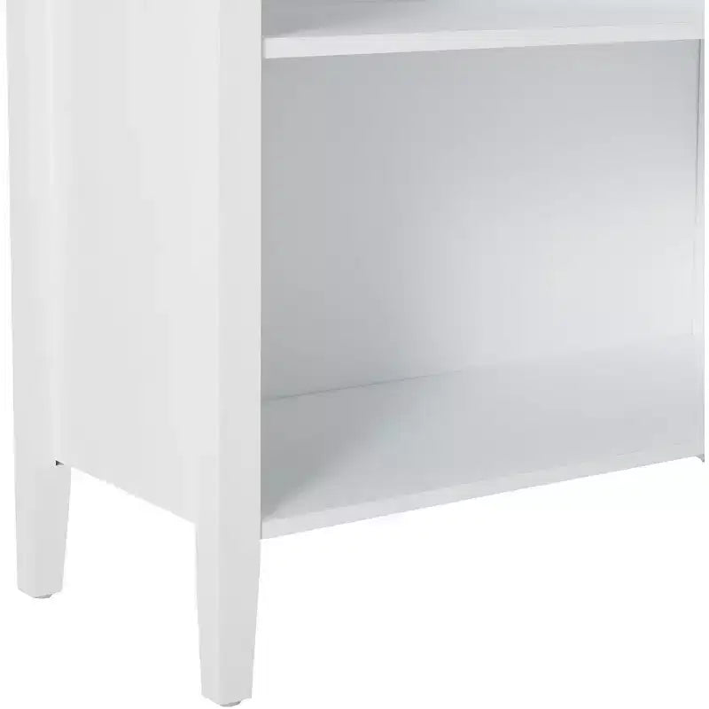 Kings Brand Furniture White Finish Wood 4-Shelf Bookcase