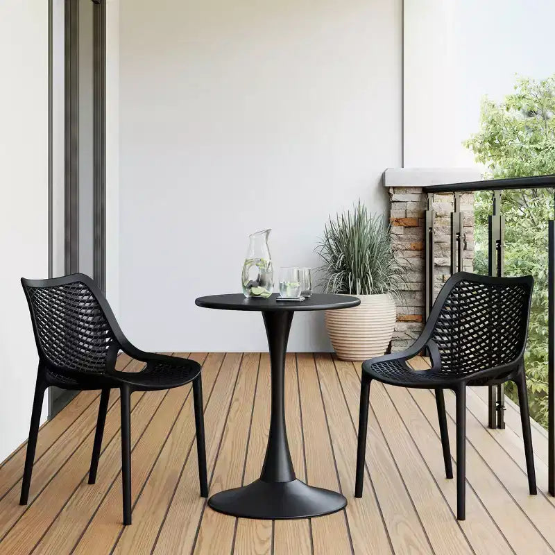 WestinTrends Playa Outdoor Stackable Modern Plastic Dining Chairs (Set of 2)