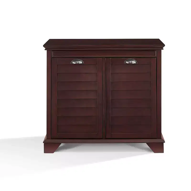 Wood Laundry Hamper with Removable Liner, 2 Compartments