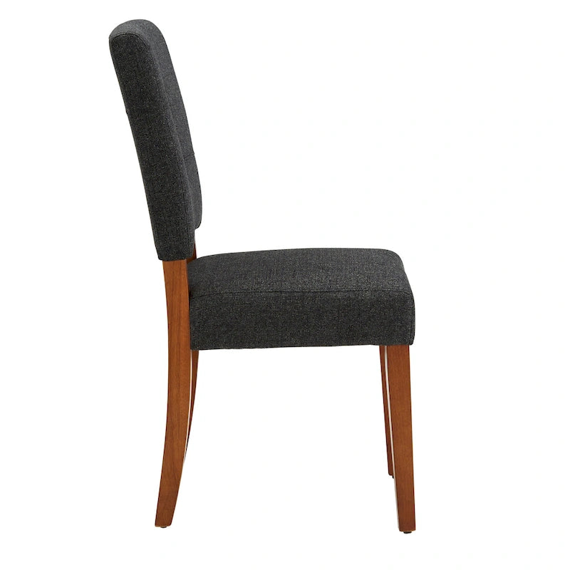 Upholstered Fabric Keyhole Dining Chair