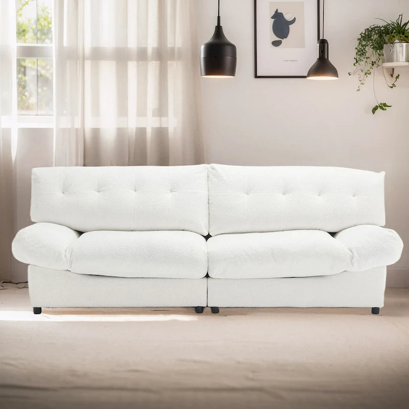 96 Inch Cloud Style Loveseat Sofa Modern Velvet Fabric