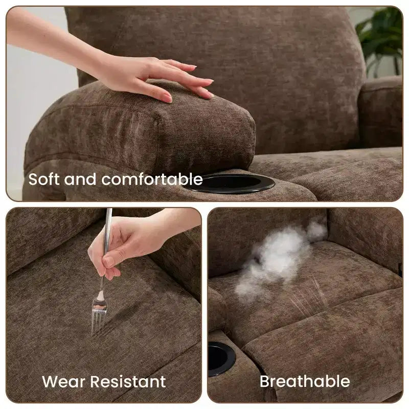 360 Swivel Rocker Recliner Chair with Massage and Heat