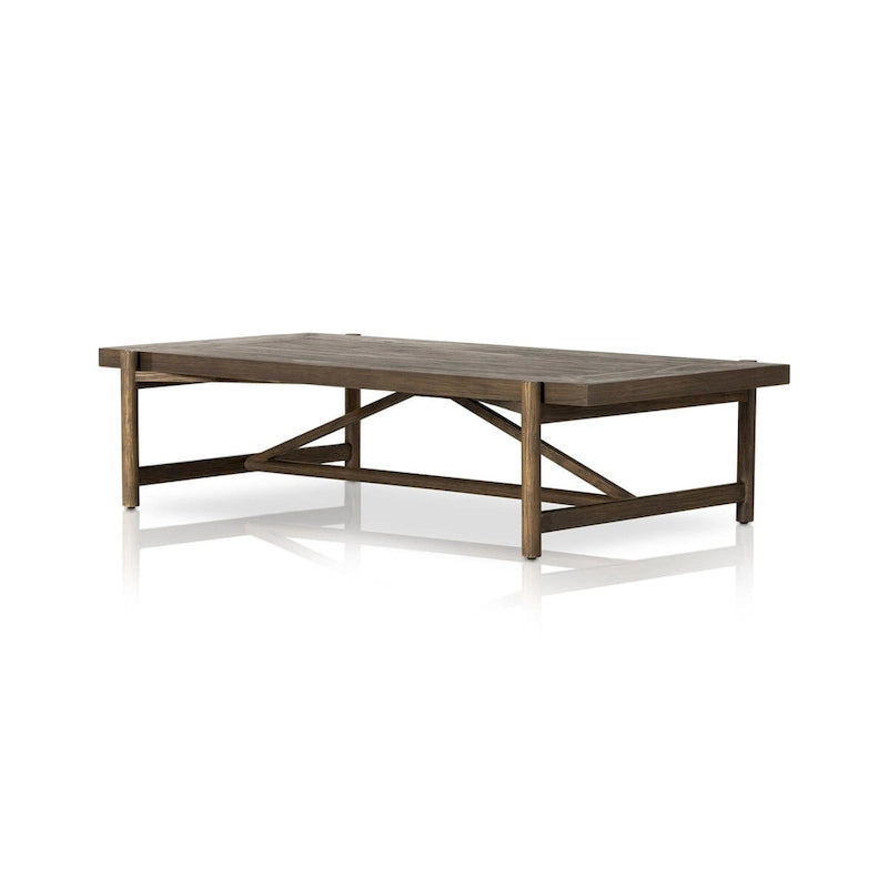 Large Rectangular Coffee Table, Solid Wood Construction, Living Room Centerpiece