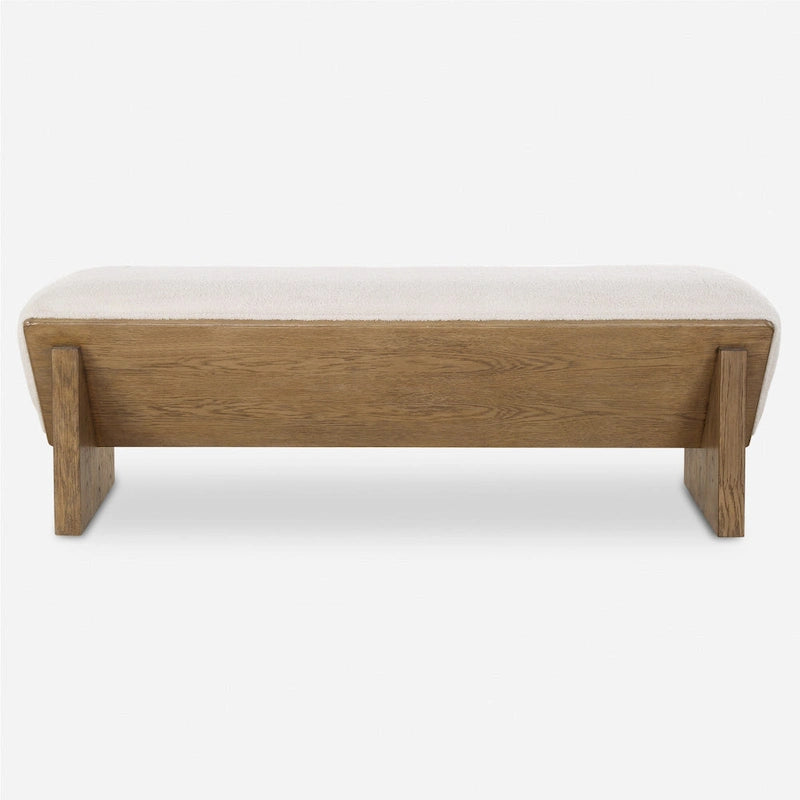 23806 Wedged 59 Wide Wood Framed Polyester Bench