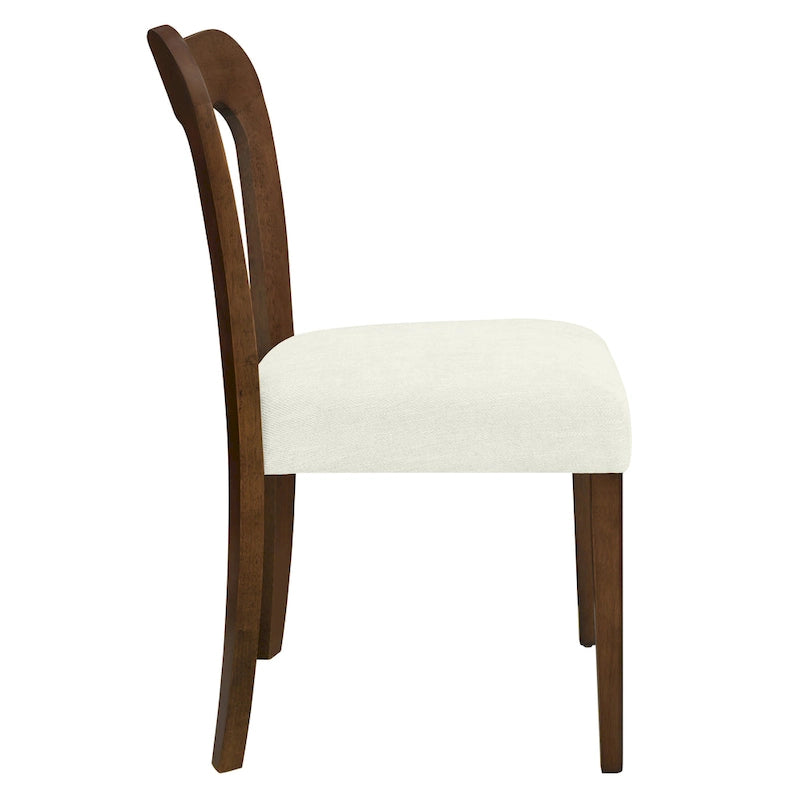 Modern Upholstered Dining Chair Set of 2 with Open-Back Design