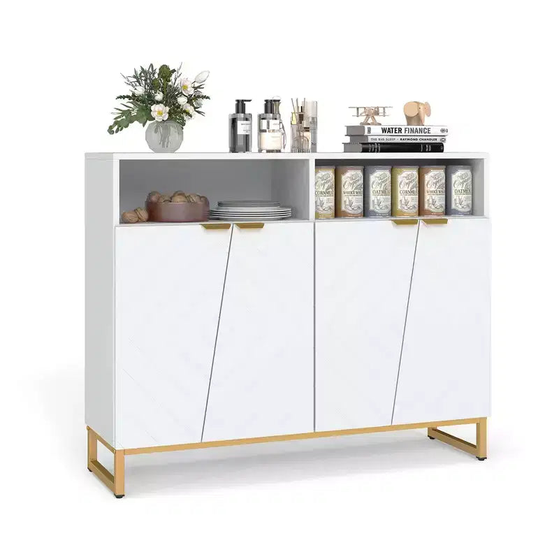 40 Buffet Storage Cabinet with 4 Doors and Adjustable Shelves
