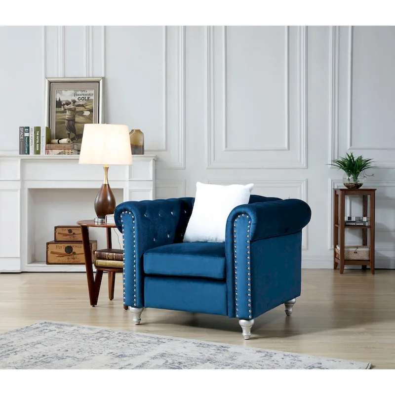 Velvet Crystal Accent Chair