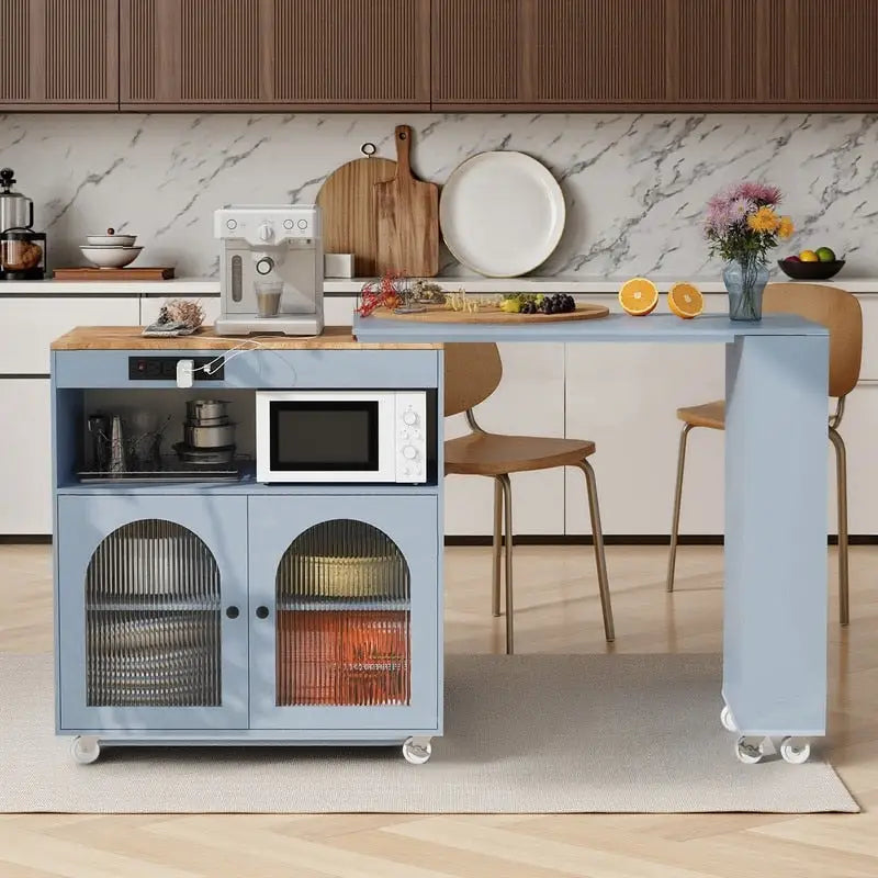 Rolling Kitchen Island With Extended Table