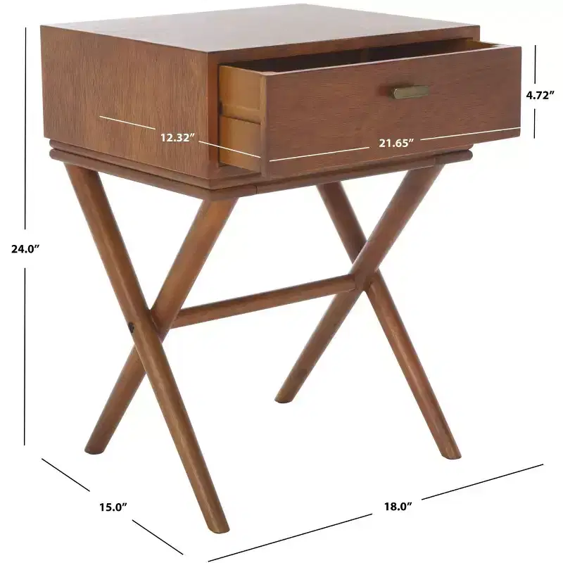 Sixtine 1 Drawer Nightstand - NST6604 - Natural - Safavieh