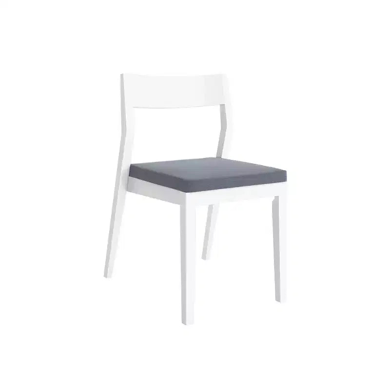 Plank+Beam Set of 2 Modern Dining Chairs, Cushioned Seat Kitchen Chair, Upholstered Solid Wood Chair for OfficeandLivingRoom, White/Slate