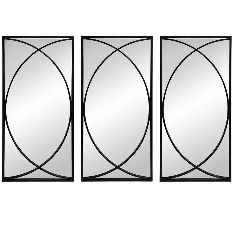 32 Inch Rectangular Wall Mirror with Black Frame