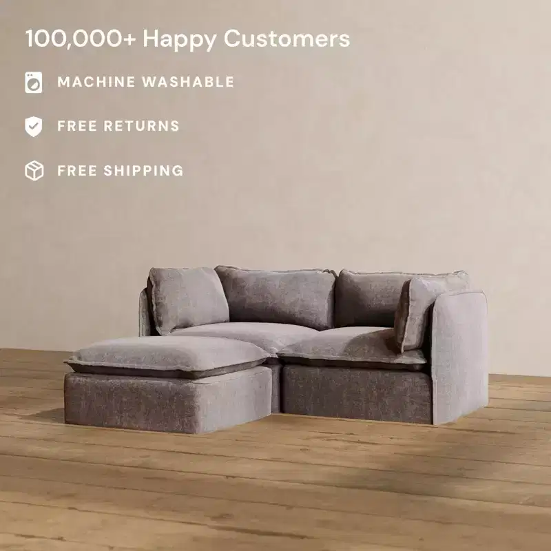 Anabei Modular Washable 2-Seater Sofa Sectional | Memorix+ Seat & Contour Pillow