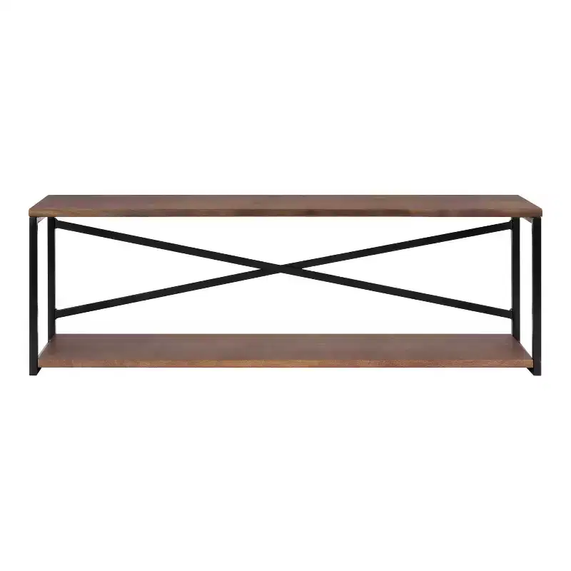 Kate & Laurel All Things Decor 36" Ascott 2 Tier Wall Shelf Brown/Black