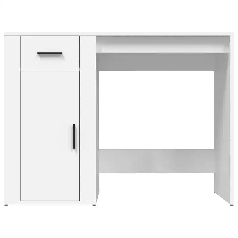 Compact White Desk with Drawer