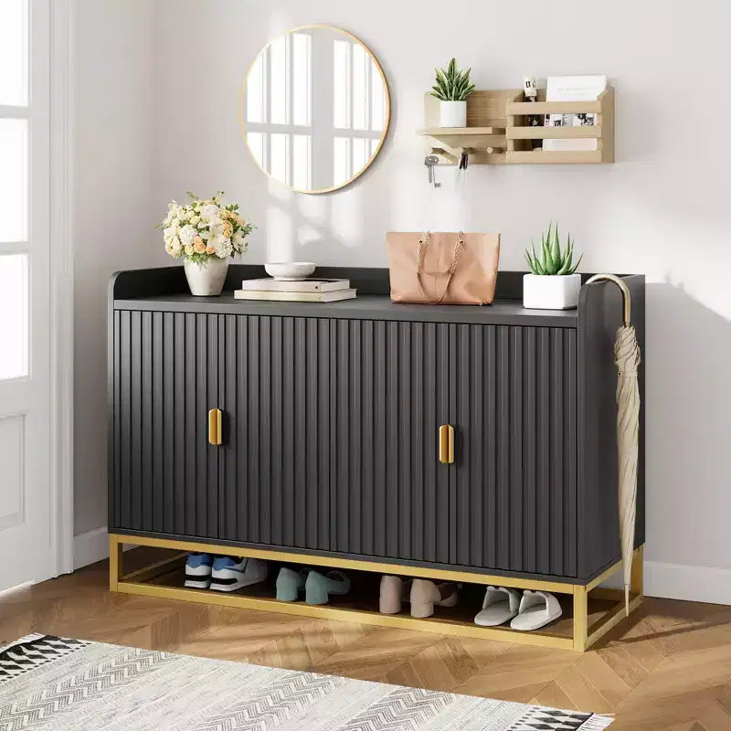 47.2 Fluted Sideboard with Storage Cabinet,Media Console Buffet Cabinet with Doors for Living Room, Kitchen, Entryway