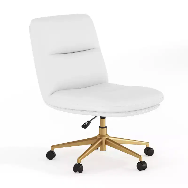 Emma and Oliver Mid-Back Armless Swivel Office Chair with Wheels, Padded Upholstered Back/Seat, Adjustable Height, and Sturdy Frame