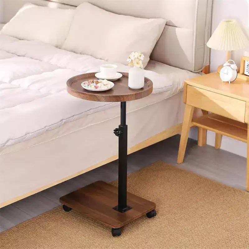 C Shaped End Table with Adjustable Height and 360�� Swivel, Couch Side Table That Slides Under