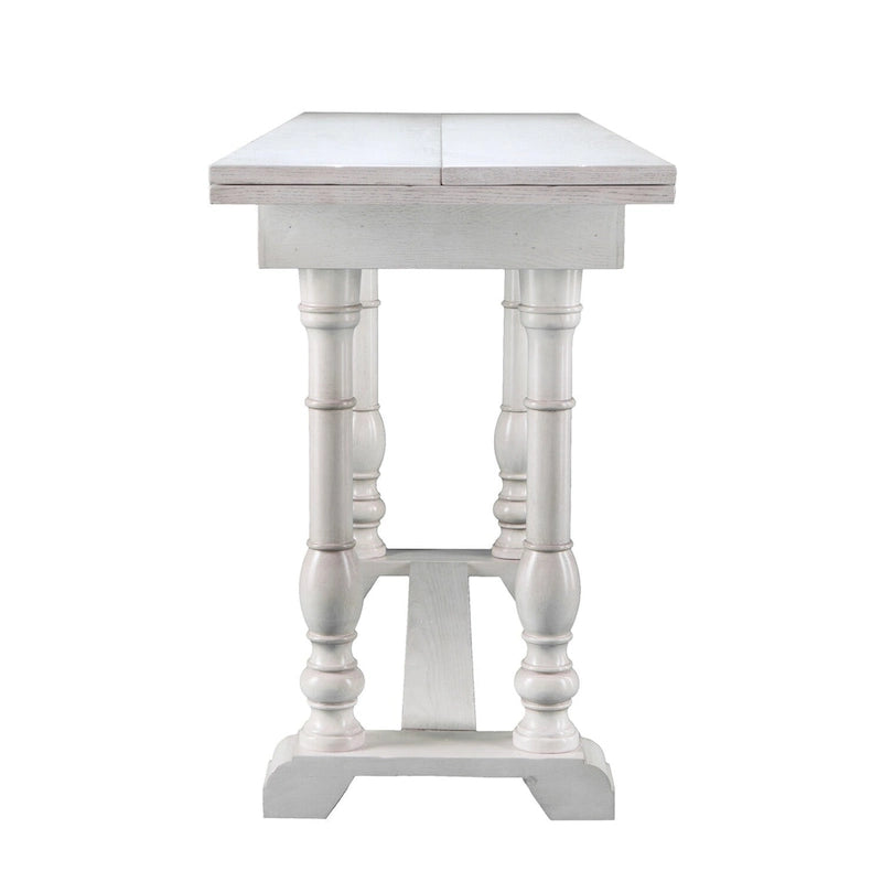 Farmhouse Drop Leaf Trestle Console to Dining Table