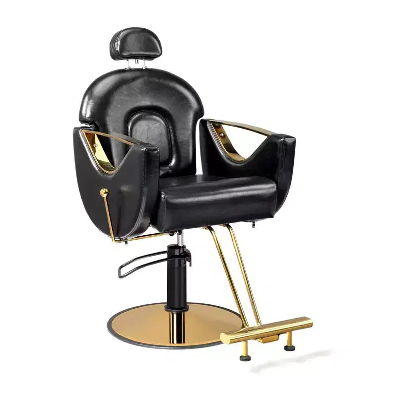 Heavy Duty Reclining Hair Salon Chair with Headrest �C 330 lbs, 360�� Swivel, Black