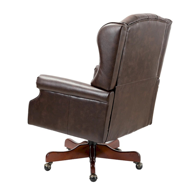 Modern swivel executive chair with tufted backrest
