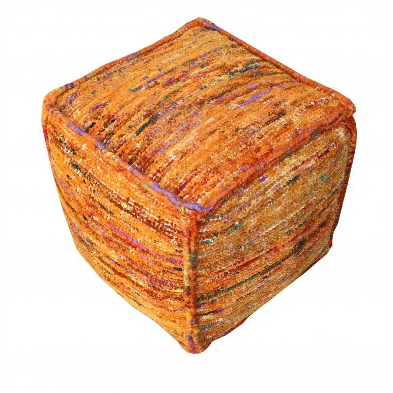 Cotton Cube Pouf Ottoman 18''