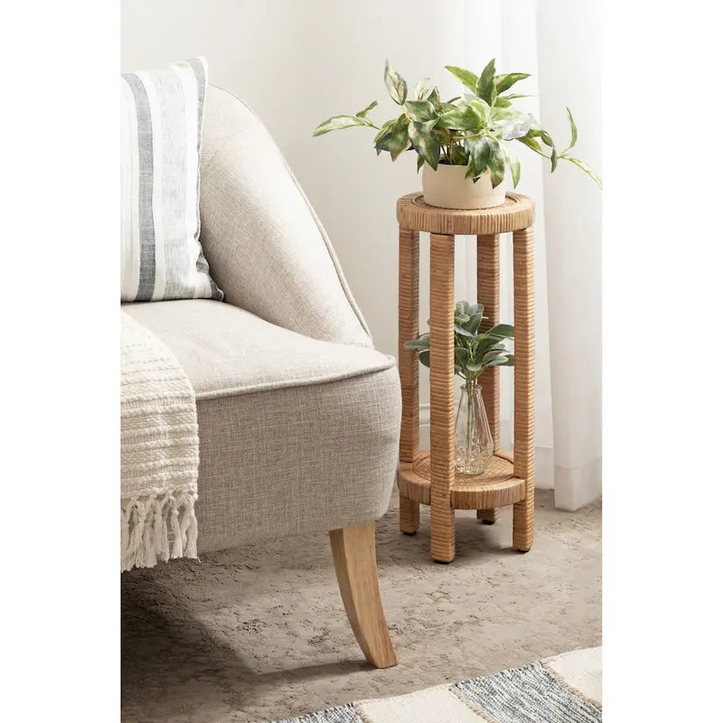 Rattan Drink Table - 9x9x22