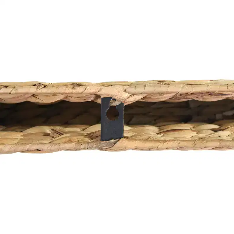 23.5" Handwoven Water Hyacinth Wall Shelf Brown - Storied Home