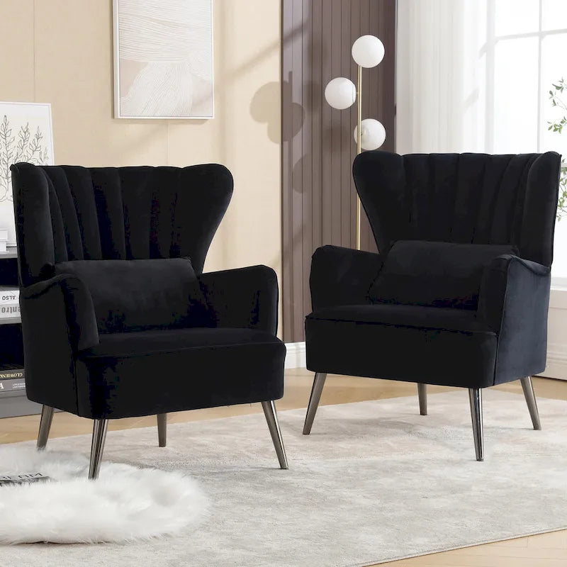 Modern Wingback Arm Chair Upholstered Accent Chair