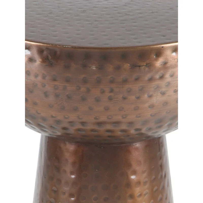 Metal Accent Table with Hammered Design - Bronze or Copper