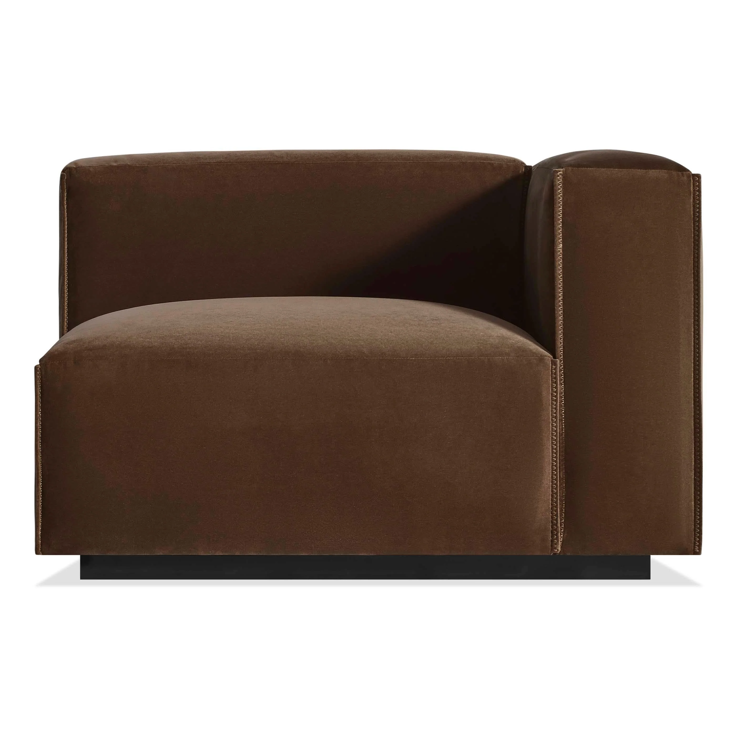 Modern Camel Leather Lounge Chair with Single Arm for Living Room