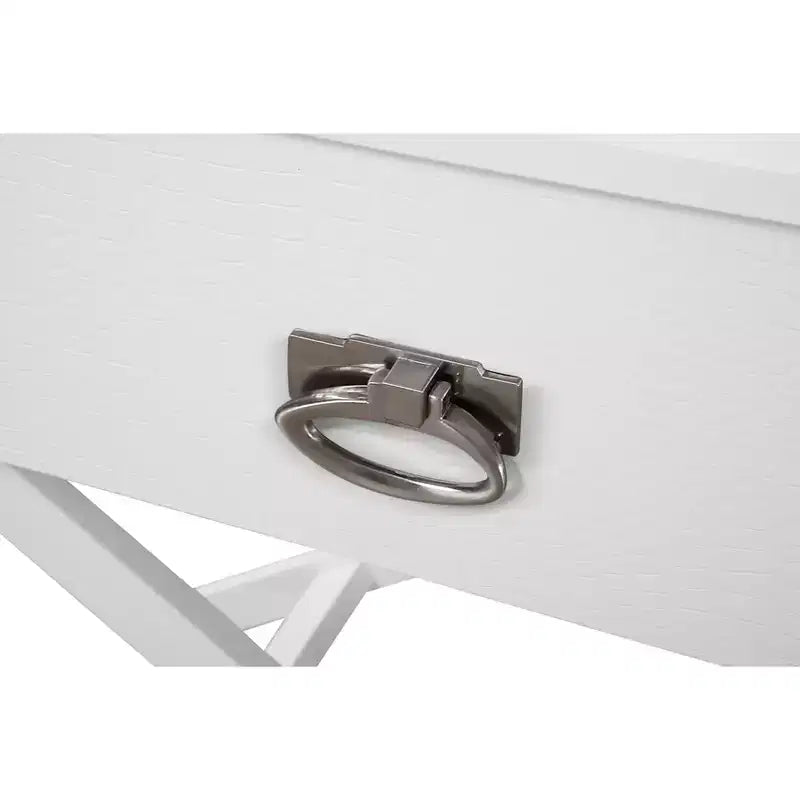 X Frame 1-Drawer Nightstand with Textured Drawer Front