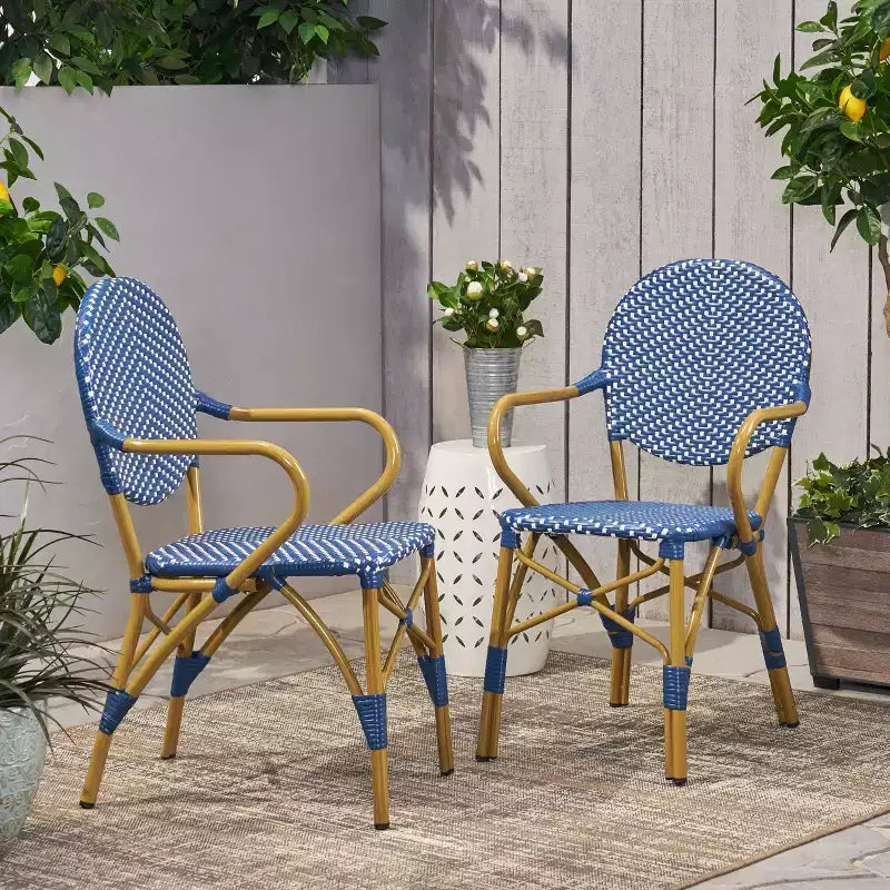 Christopher Knight Home Paul Patio French Country Rattan Bistro Chairs (Set of 2)
