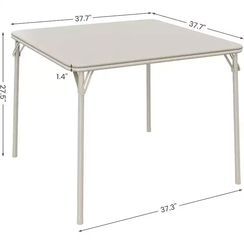 Acekool 33.6 Inch Folding Card Table with PU Soft Cushion, Portable Square Metal Table for Living Room, Office, Bedroom  Foldable & Compact Design
