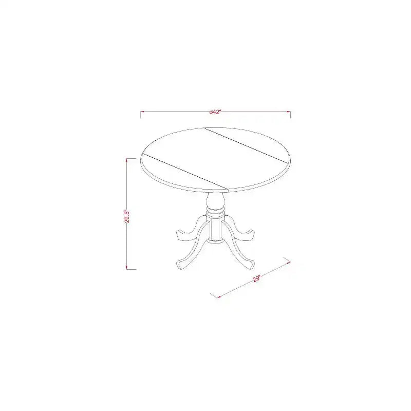 5-Piece Natural Oak Finish Solid Wood Top Dining Table with 4 Parson Chair with Drop Leaf Lattice Back