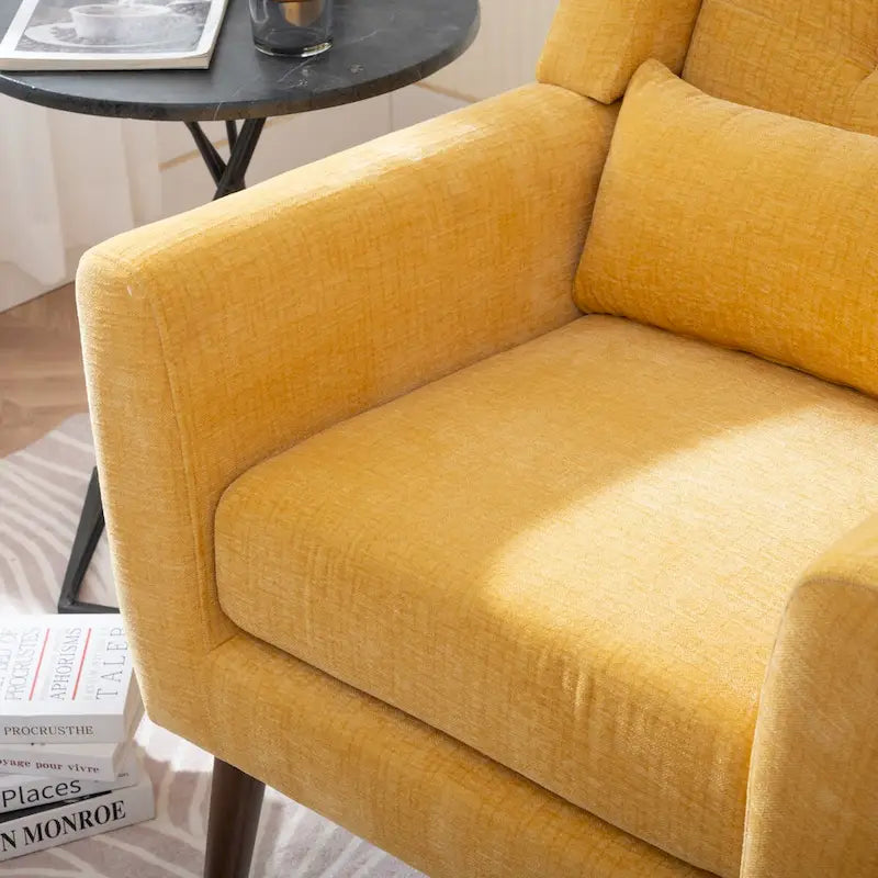 Mid-Century Modern Accent Chair with Waist Cushion