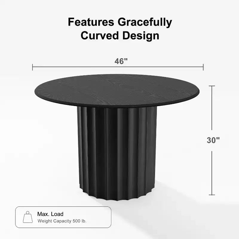 PexFix 46 Round Solid Wood Dining Table Kitchen Tables