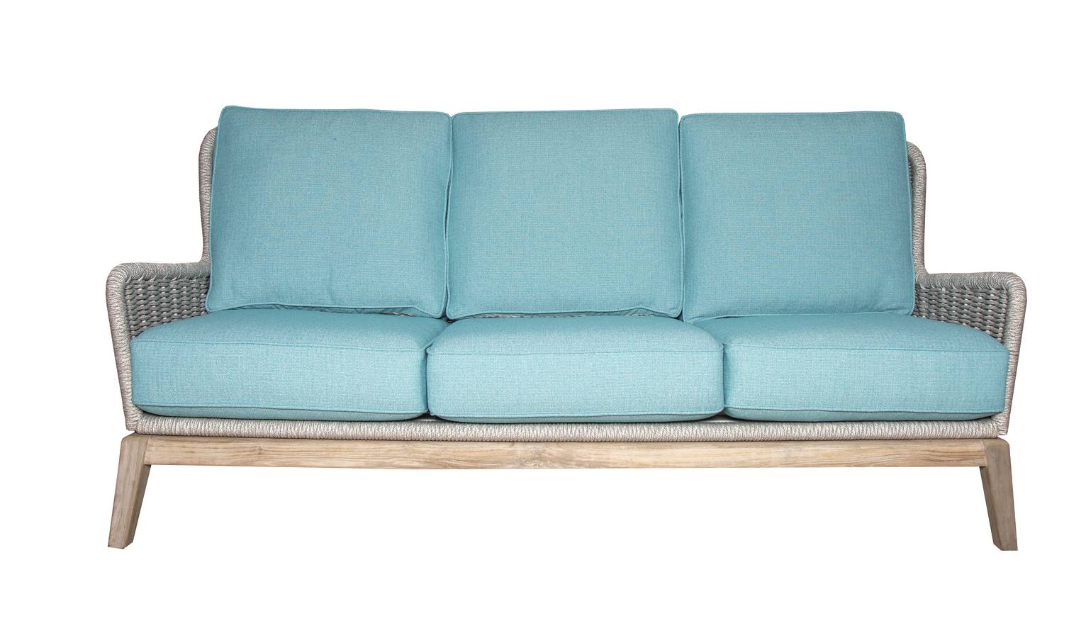 Outdoor Wicker Patio Sofa Frost Grey