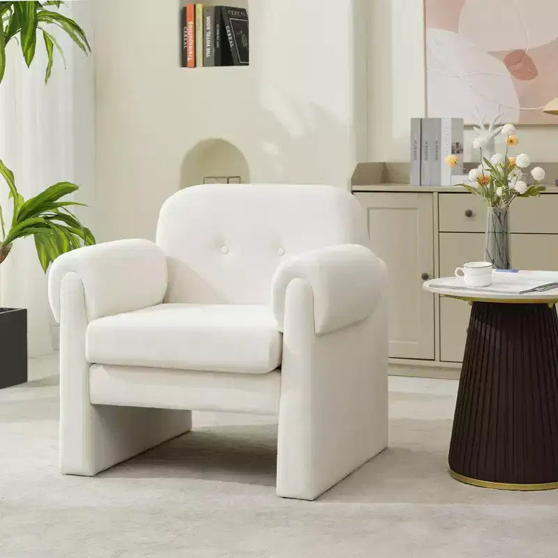 Hyleory Downy Fluffy Cloud Upholstered Accent Chair,Armchair for Bedroom Reception Area Reading Room Living Room