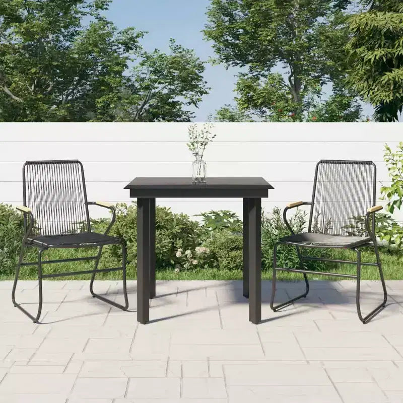 vidaXL Patio Dining Set Conversation Set with Coffee Table PVC Rattan