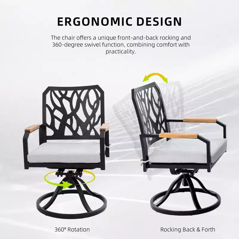 Christopher Knight Home Mirabelle Aluminum Swivel Chair with Removable Sunbrella Cushions( Set of 2