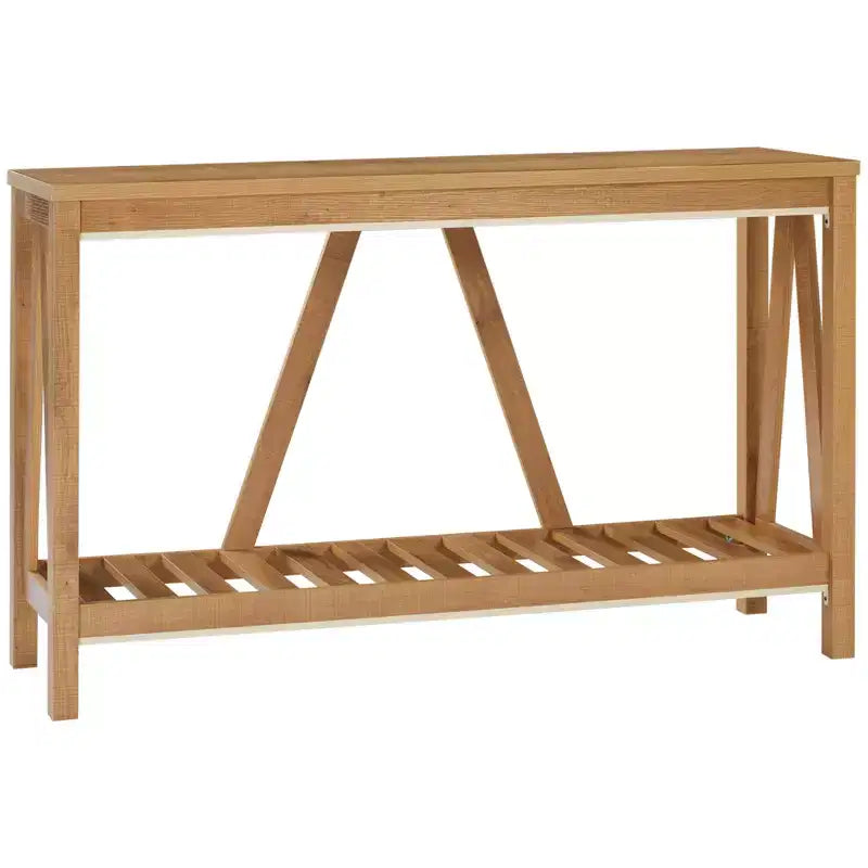 Farmhouse Console Table with Storage Shelf and Anti-Tip Hardware