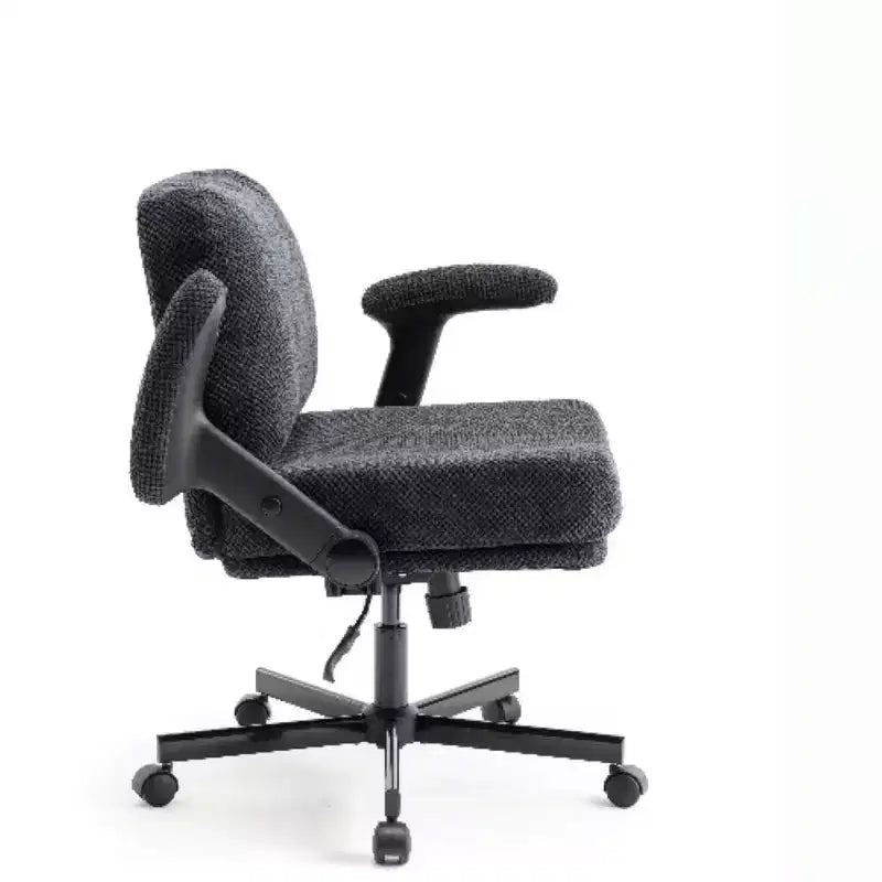 Criss-Cross Chair on Wheels C Flip Arms, Thick Cushion Wide Seat, Swivel Desk for Home/Apartment