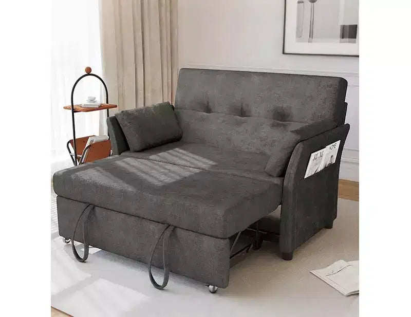 Dyonery 51 Sleeper Sofa Bed Couch with Side Pocket, Small 2 in 1 Convertible Loveseat Sleeper Couch for Apartment,Bedroom and Small Space
