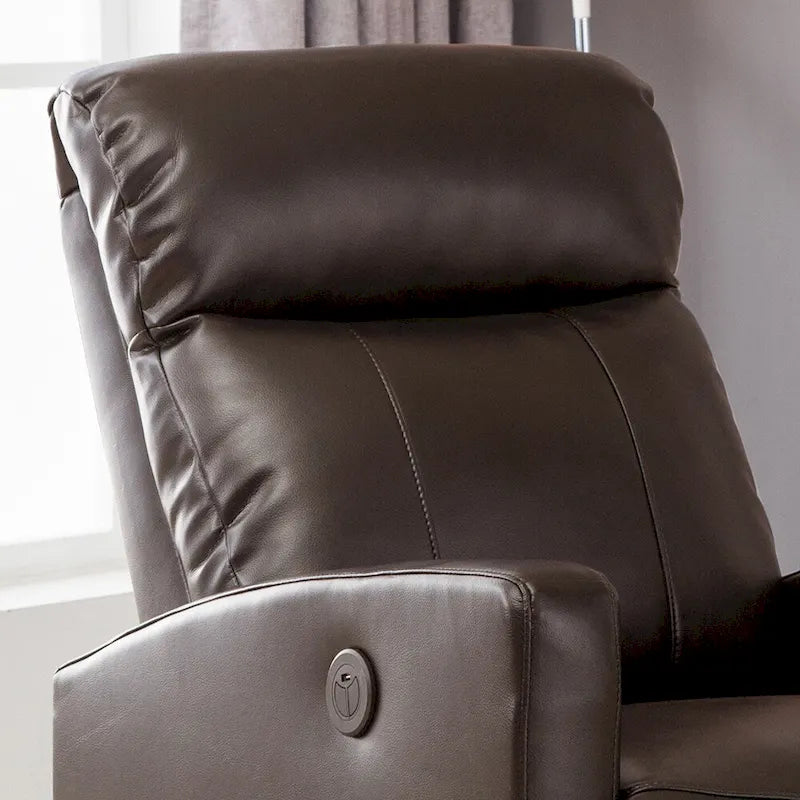 Modern Faux Leather Small Powered Reading Recliner